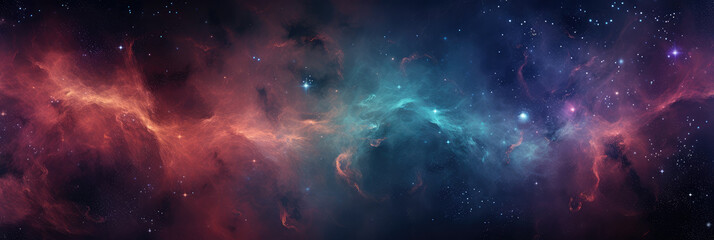 Fototapeta na wymiar Beautiful space nebula galaxy wide format photo background material