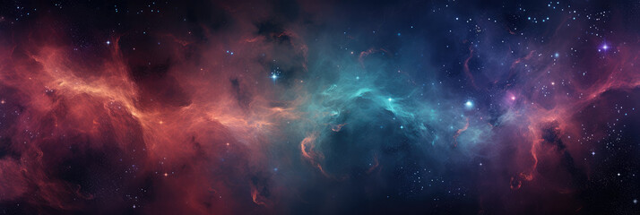 Beautiful space nebula galaxy wide format photo background material