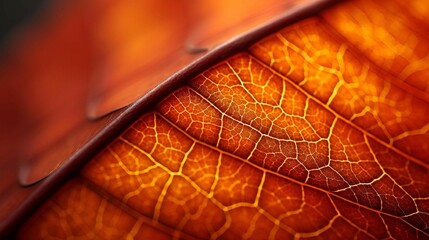 AI generated illustration of an orange autumn leaf