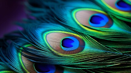 Obraz premium AI generated illustration of vibrant peacock feathers