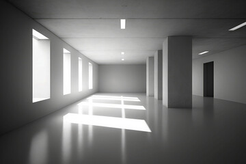 Empty modern interior architecture AI generated