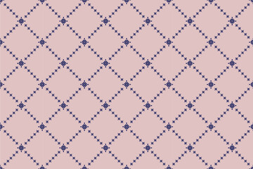 Diagonal cross-grid pattern, repeat and seamless, geometric and floral element for textile, tile, wallpaper or wrapping
