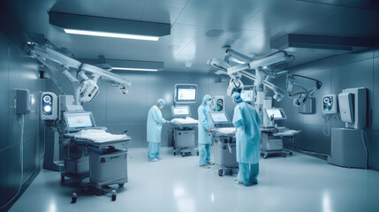 Clean modern operating room, AI generated
