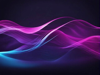 Fototapeta premium Abstract wave lines smooth flowing blue background Ai generated.