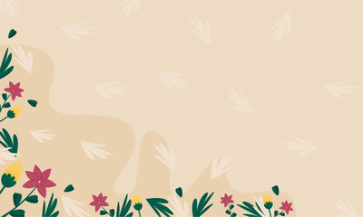 Hand drawn florals background with copy spaces. Flowers background vector illustration.
