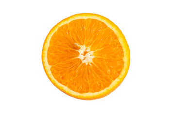 Close up Half Orange On White Background