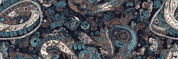Tuinposter seamless paisley pattern is an Indian traditional oriental ornament. Decor for fabric © alexkoral