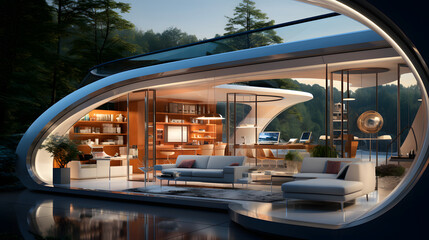 interior of a futuristic house