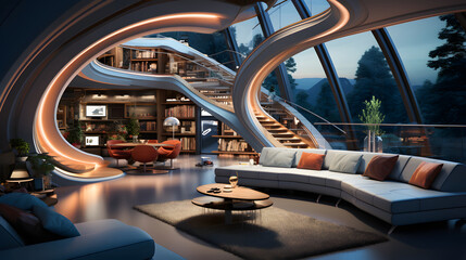 interior of a futuristic house