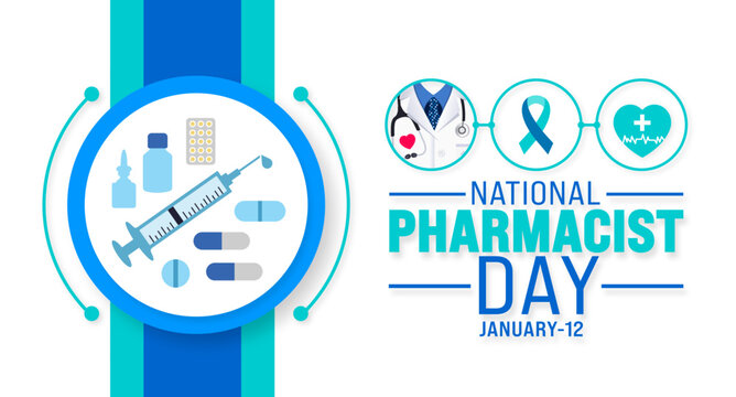 National Pharmacist day background design template use to background, banner, placard, card, book cover,  and poster design template with text inscription and standard color. vector