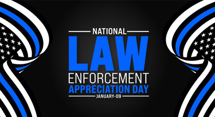 Law enforcement appreciation day background design template use to background, banner, placard, card, book cover,  and poster design template with text inscription and standard color. vector