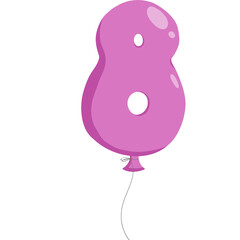 8 eight number balloon flat vector design