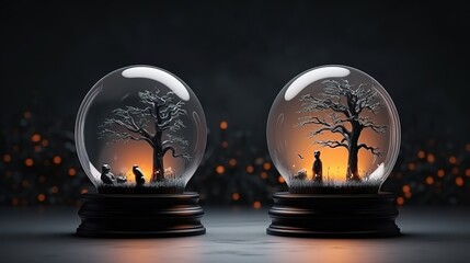 Halloween glass ball. Generative AI