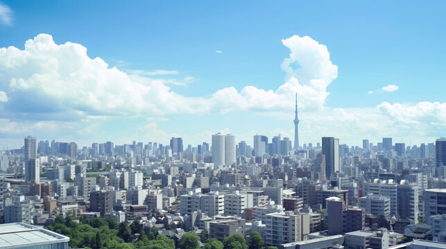 青空と東京の街並み