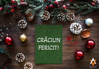 christmas background with christmas tree and decorations