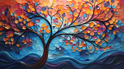 Obraz na płótnie Canvas abstract background with tree