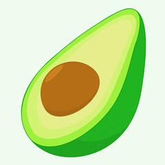 vector icon of avocado. avocado fruit in flat design. vector illustration. realistic flat 3d style