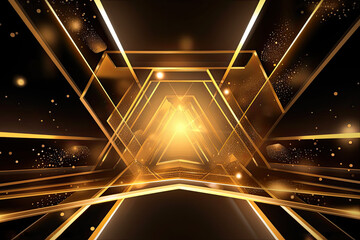 Minimal modern product display golden podium with the scenic lights