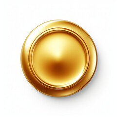 golden button on a white background created with Generative Ai