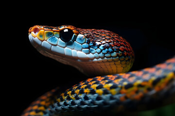 Bright poisonous snake in the wild. 