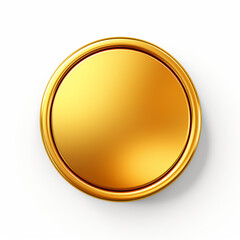 golden button on a white background created with Generative Ai