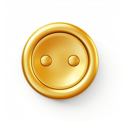 golden button on a white background created with Generative Ai