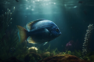 Fototapeta na wymiar fish in aquarium. 