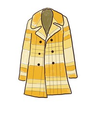 Illustration of autumn yellow plaid coat