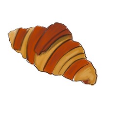 Isolated illustration of croissant 