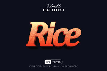 Rice Editable 3d Text Effect Style Vector 