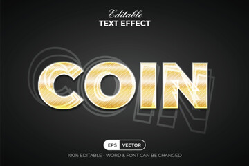 Coin Editable 3d Text Effect Style Vector 
