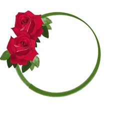 red roses round frame