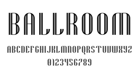 Set of alphabets font letters and numbers modern abstract design with lines vector illustration