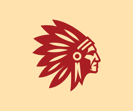 Indian Chief Head Native American Logo