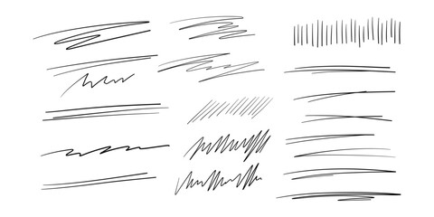 Calligraphy swoosh wavy line vector elements set