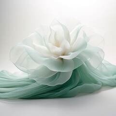 Beautiful pastel green butterfy on light background. Natural concept. 