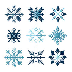 Set of watercolor snowflakes vector.