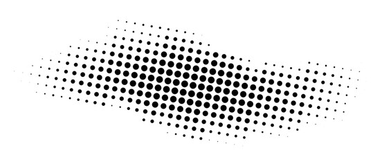 Dots pattern. Halftone dots curved gradient pattern background. Curve dotted spot using half tone circle dot texture. Vector illustration. - obrazy, fototapety, plakaty