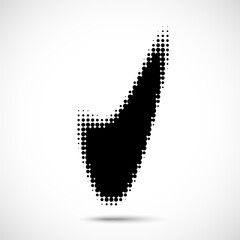 Letter V logo. Dots logo, dotted shape logotype. Halftone V sign frame. Vector illustration