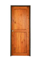old wooden door  isolated on white background. This has clipping path.
