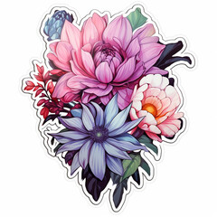 sticker flower created with Generative Ai