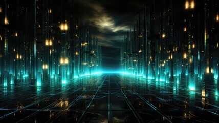 Fototapeta premium Delving into Terabytes of Binary Code Data. Exploring the Digital Depths 