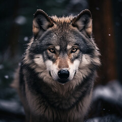 A dominant alpha wolf, showcasing its powerful rule and unstoppable dignity created with Generative Ai