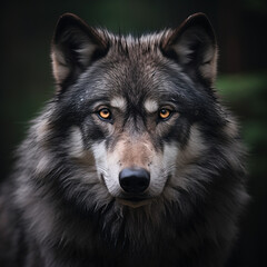 A dominant alpha wolf, showcasing its powerful rule and unstoppable dignity created with Generative Ai