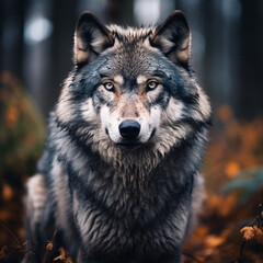 A dominant alpha wolf, showcasing its powerful rule and unstoppable dignity created with Generative Ai