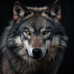 A dominant alpha wolf, showcasing its powerful rule and unstoppable dignity created with Generative Ai