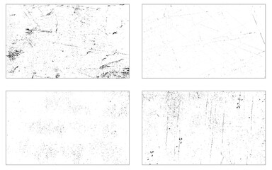 Set of grunge textures. Vector distress overlay textures. Set of Black Grainy Texture Isolated on White Background. Dust Overlay Textured. Dark Rough Noise Particles. 
