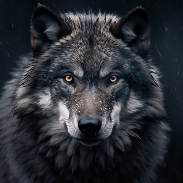 A dominant alpha wolf, showcasing its powerful rule and unstoppable dignity created with Generative Ai