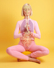 Vagus nerve, part of the parasympathetic nervous system, medically illustration - obrazy, fototapety, plakaty