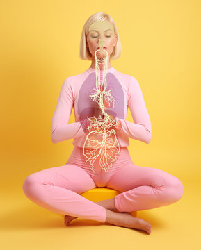 Vagus nerve, part of the parasympathetic nervous system, medically illustration